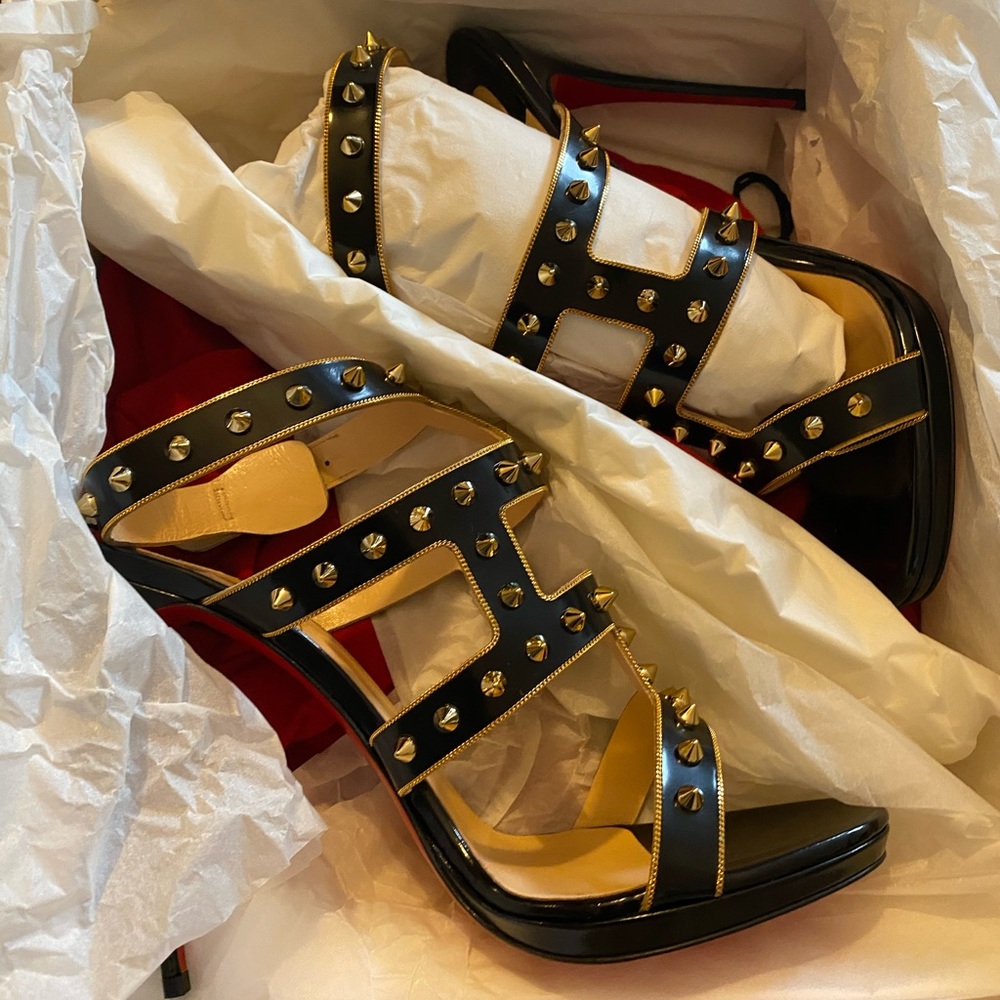 Christian Louboutin Studded Strappy Sandal - Picture 1 of 5